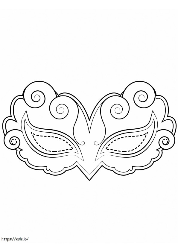 Máscara Isabelina Mardi Gras para colorear