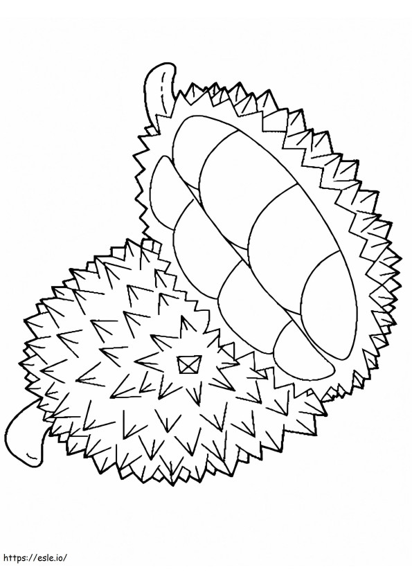 Basis Een Doerian En Een Halve Durian kleurplaat