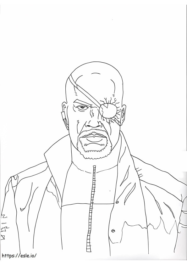 Coloriage Le visage de Nick Fury à imprimer dessin