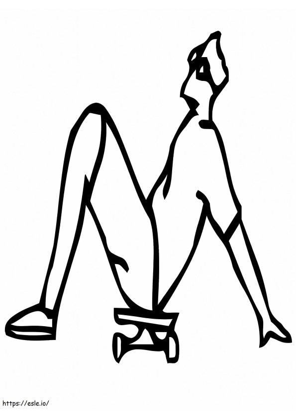 Letter M People On Skateboard coloring page