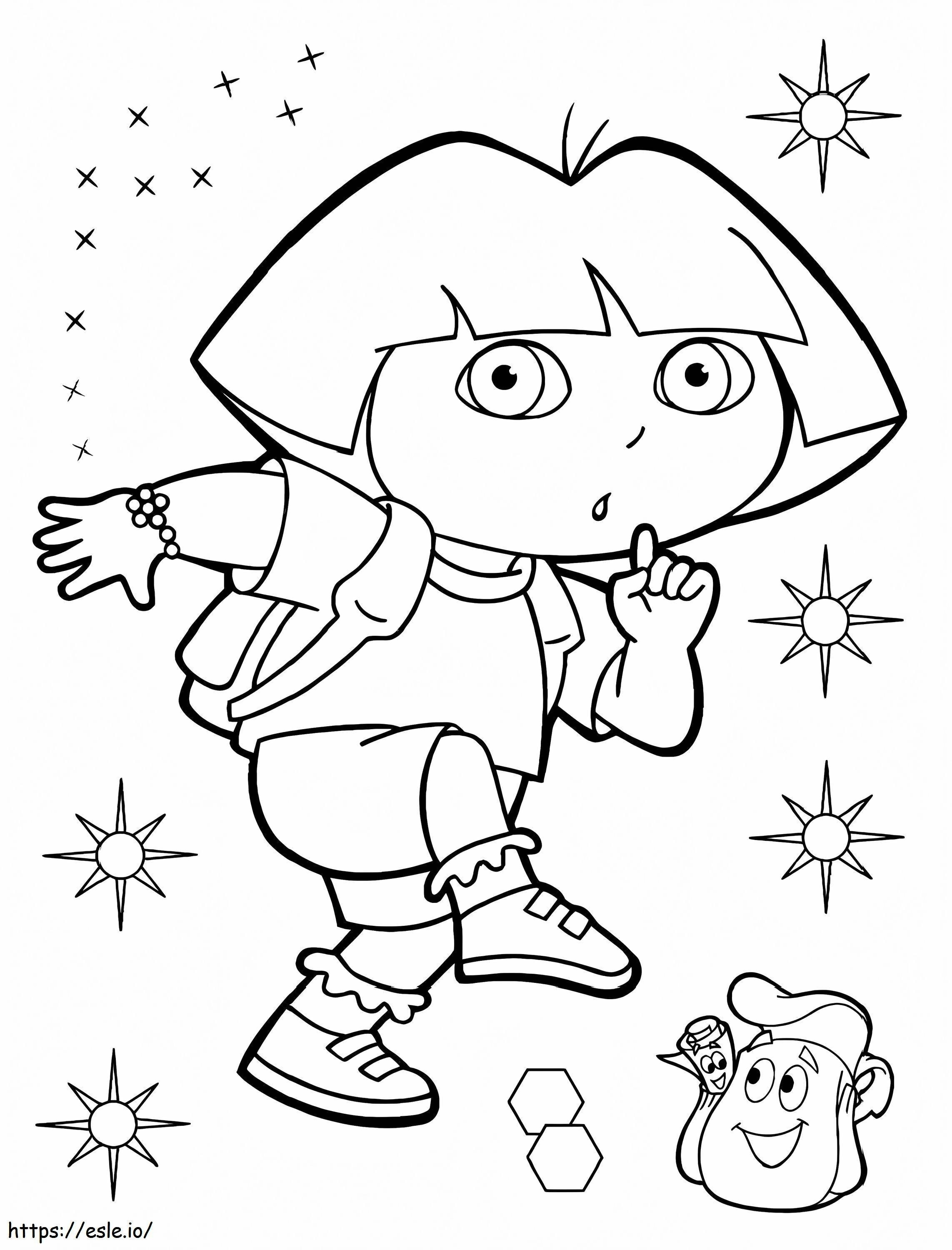 Tranquil Dora coloring page