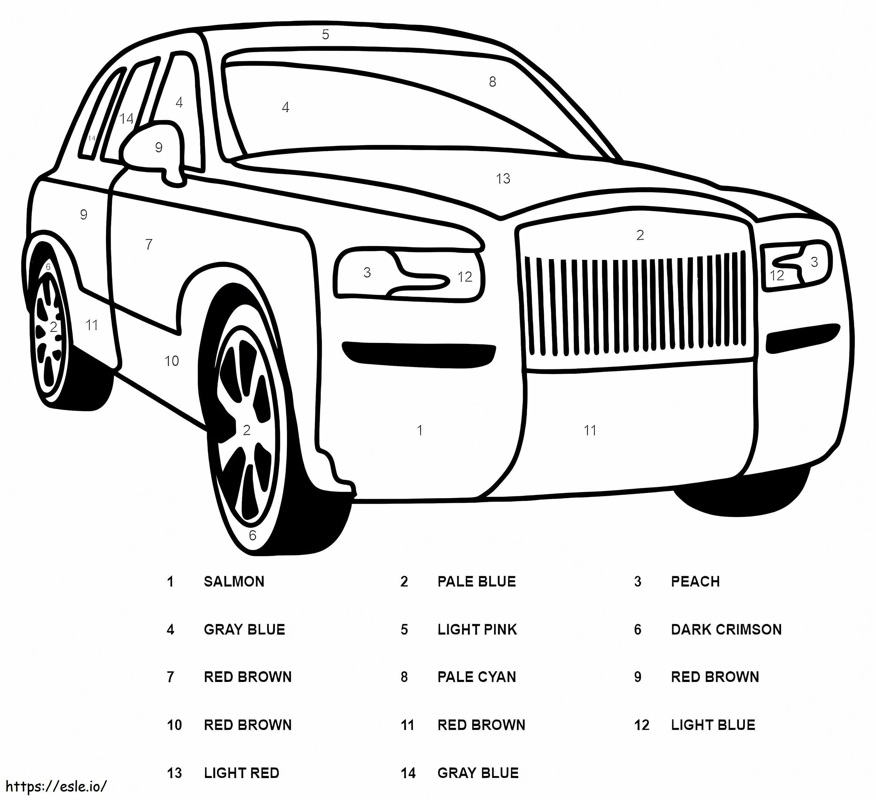 Kolorowanie według numerów Rolls Royce'a kolorowanka