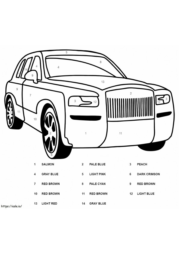 Rolls Royce Culoare după număr de colorat