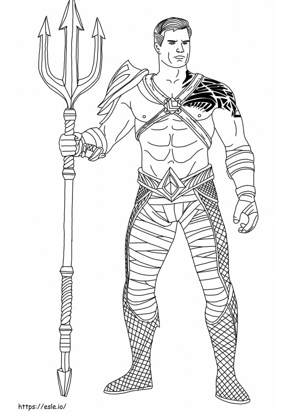Cool Aquaman Holding Trident coloring page