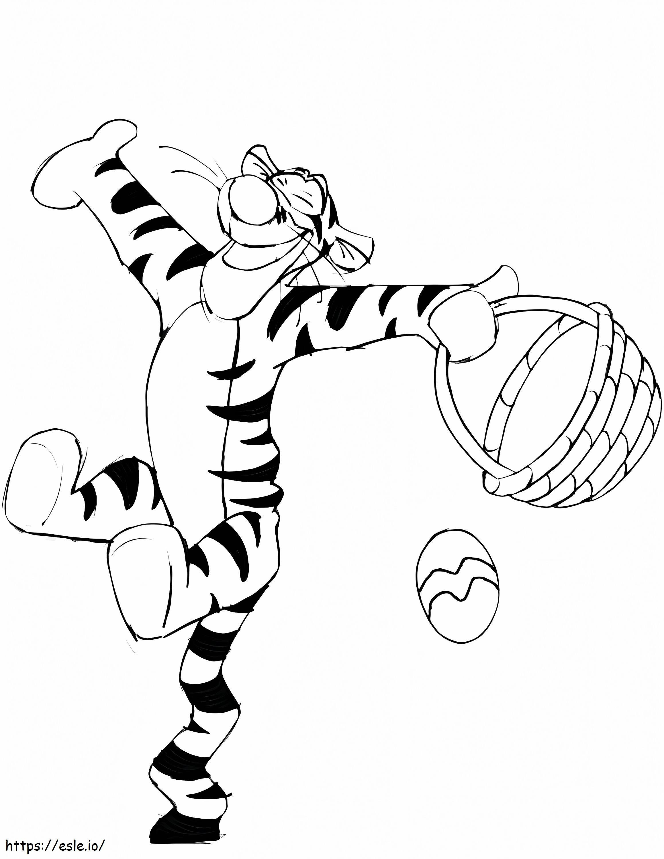 Tigger With Easter Basket coloring page