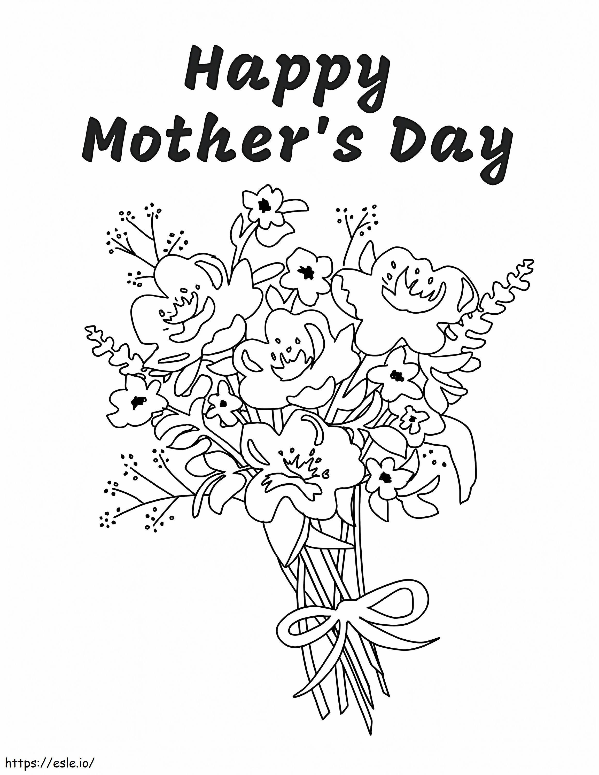 Coloriage Fleurs Pour Maman 8 à imprimer dessin