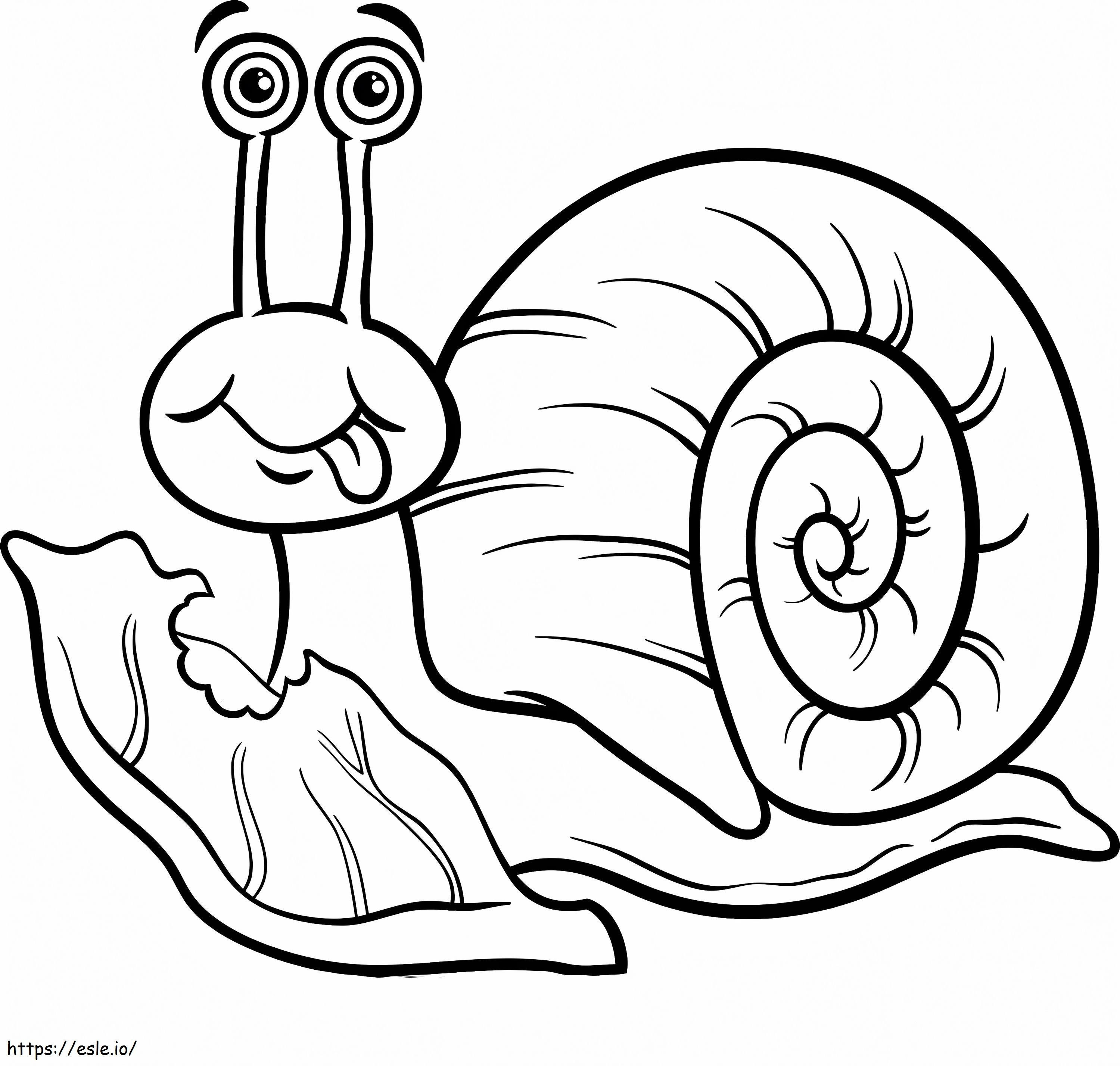 Snail Eating Leaf coloring page
