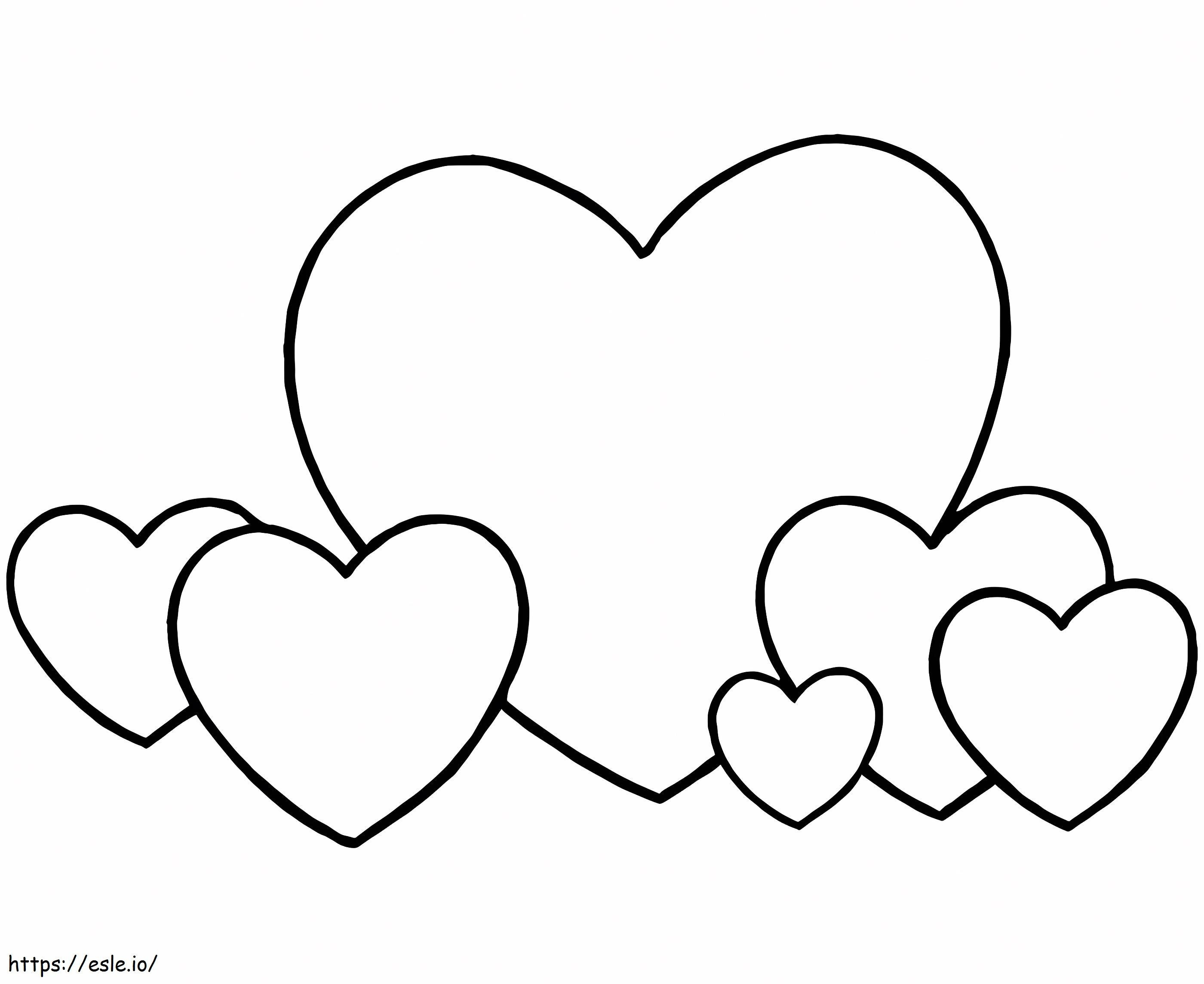 Coloriage Coeurs faciles à imprimer dessin