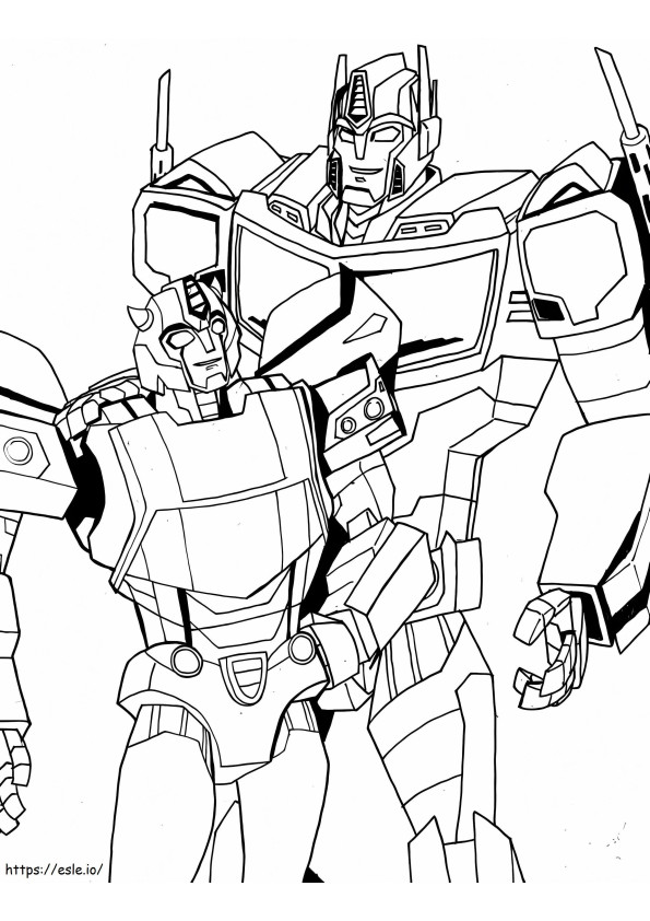 Bumblebee And Optimus coloring page