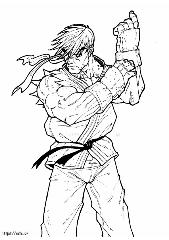 Ryu enojado para colorear