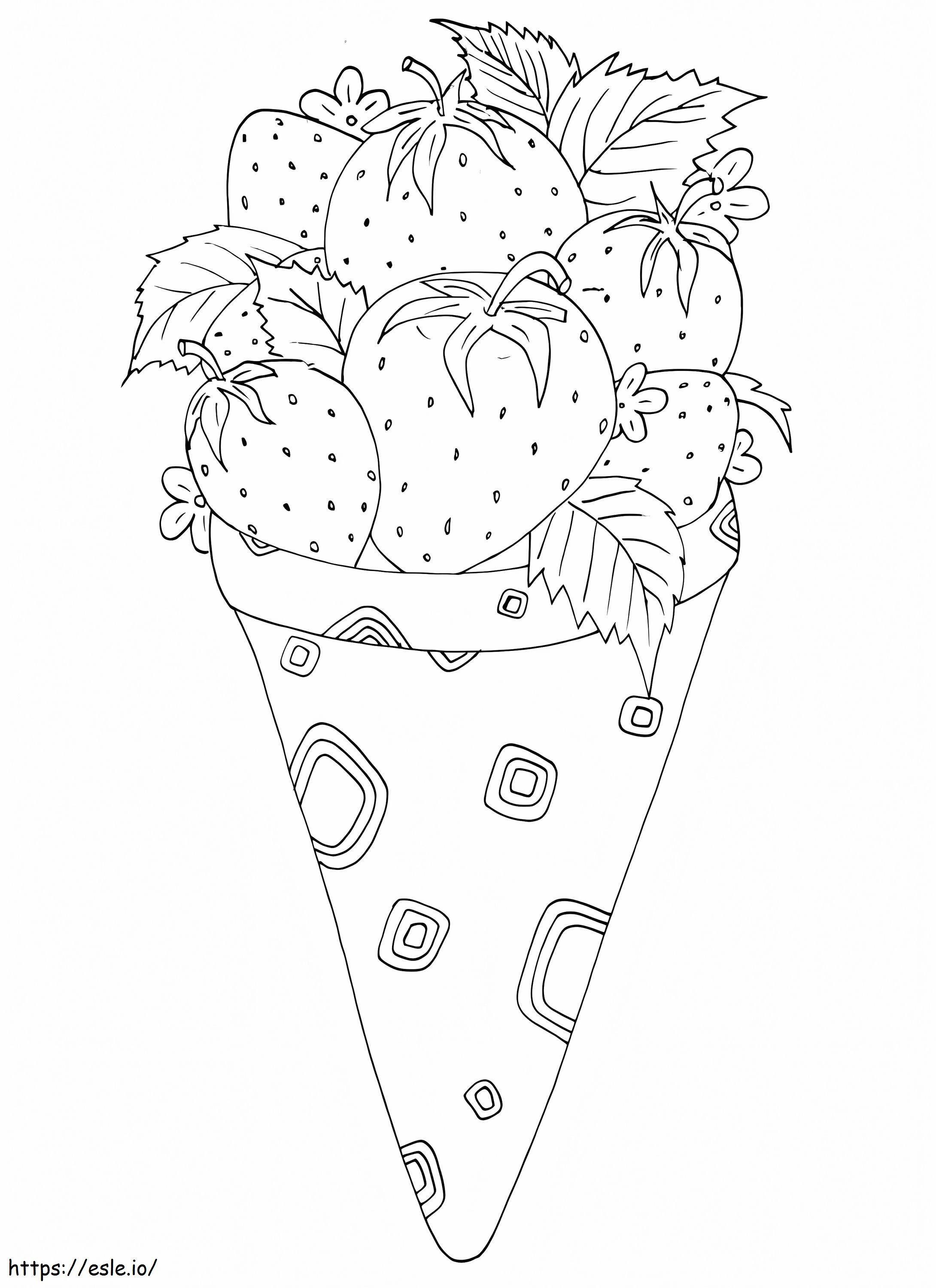 Strawberry Ice Cream coloring page