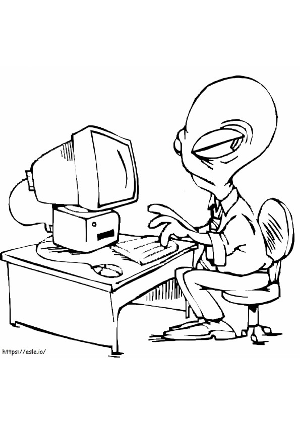 Coloriage Homme d'affaires extraterrestre pas heureux à imprimer dessin