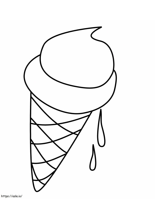 とてもシンプルなアイスクリーム ぬりえ - 塗り絵