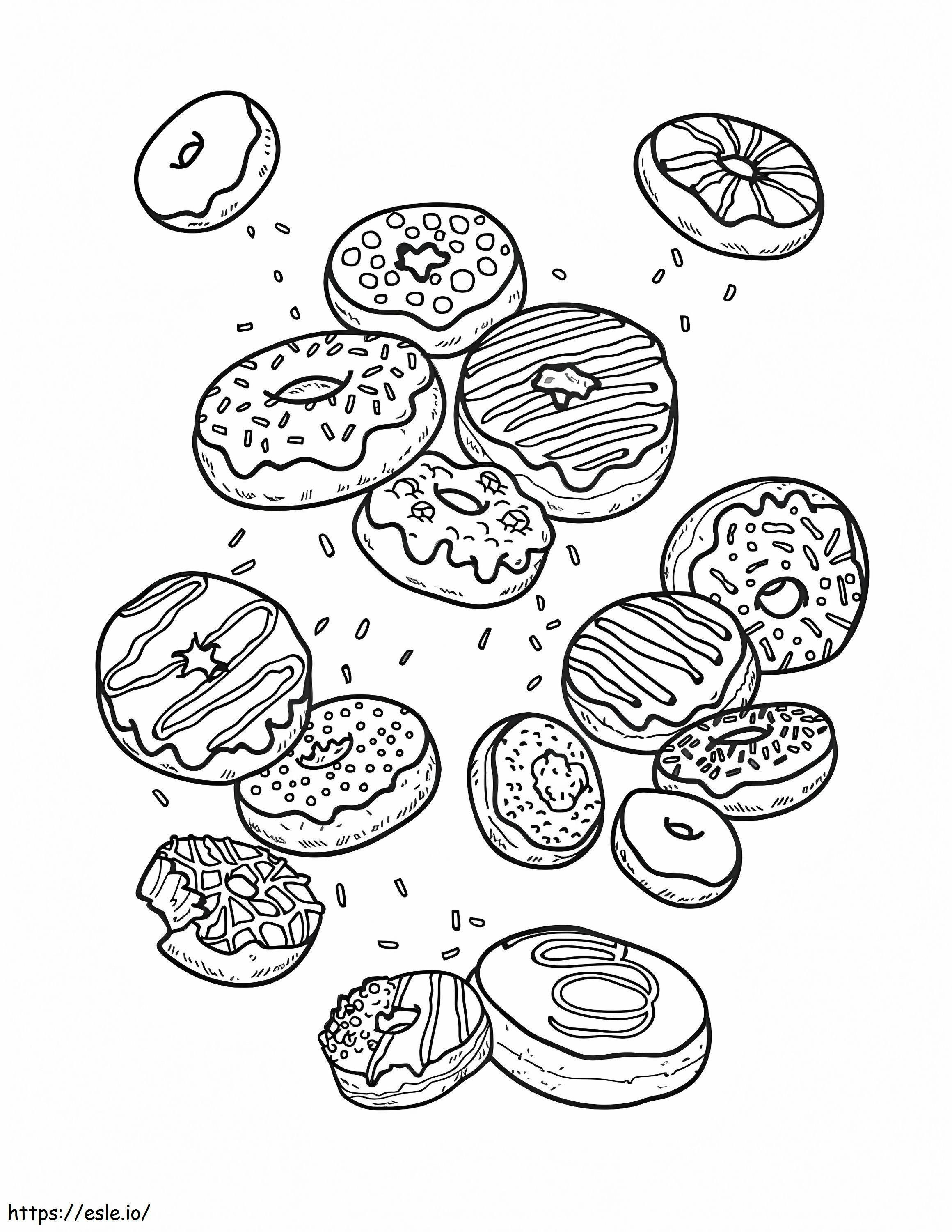 Viele Donuts ausmalbilder