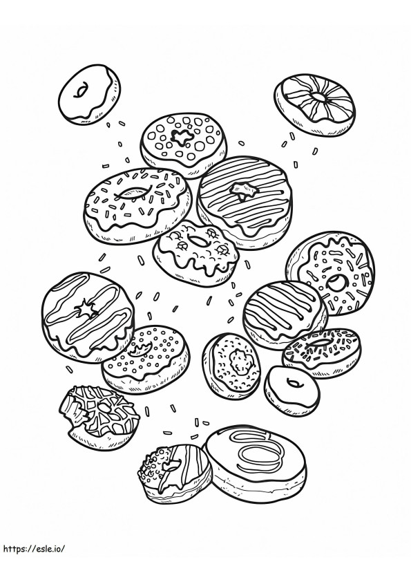 Muitos Donuts para colorir