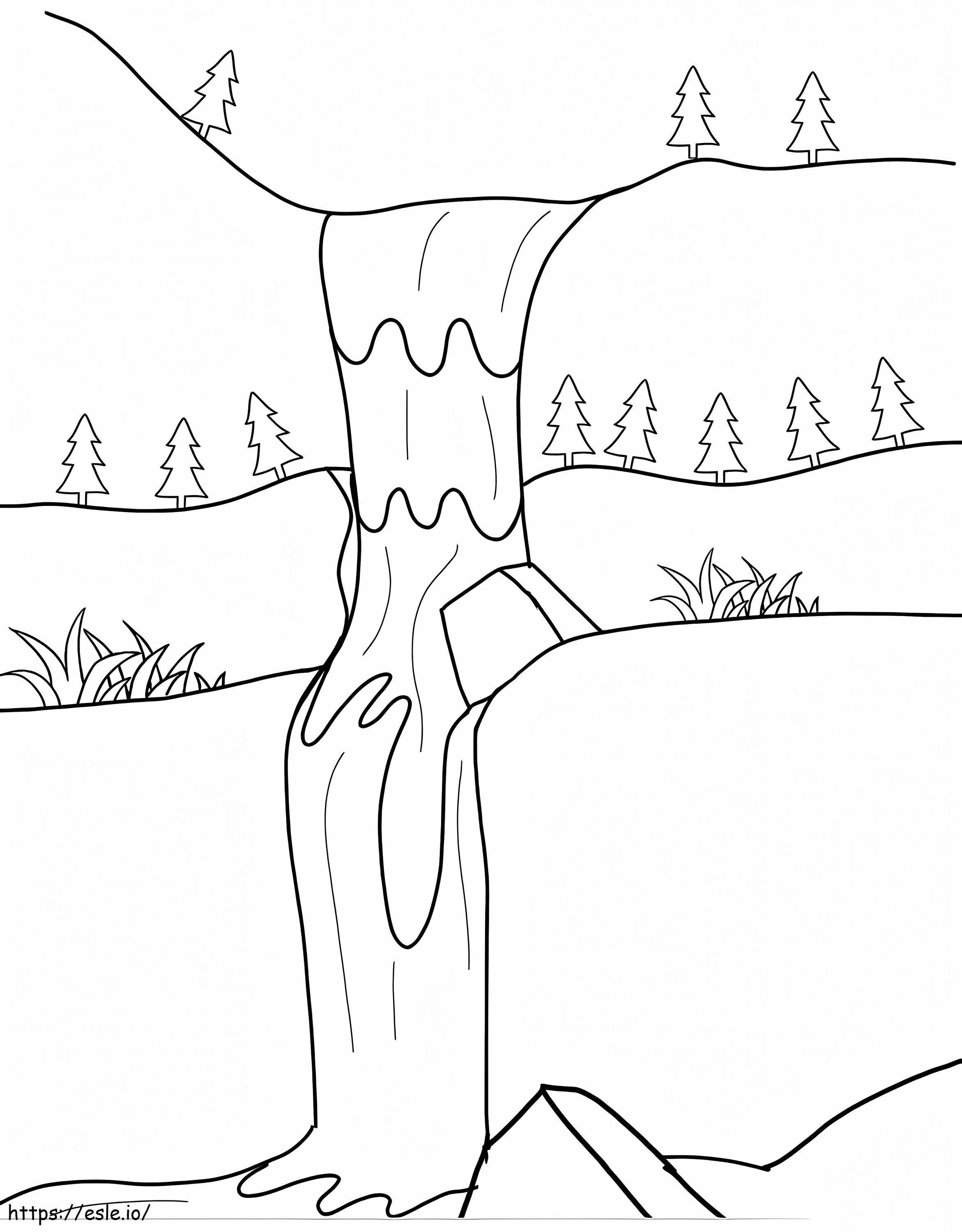 Waterfall 9 coloring page