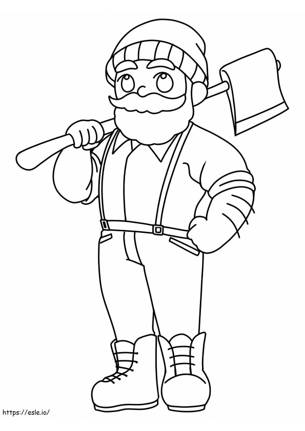 Lumberjack Paul Bunyan coloring page