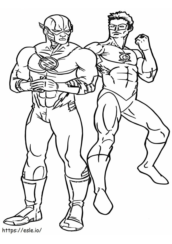 Green Lantern And The Flash coloring page