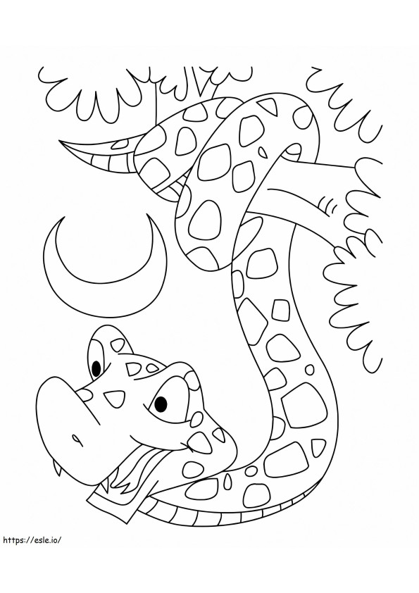 Coloriage Un serpent sur une branche à imprimer dessin