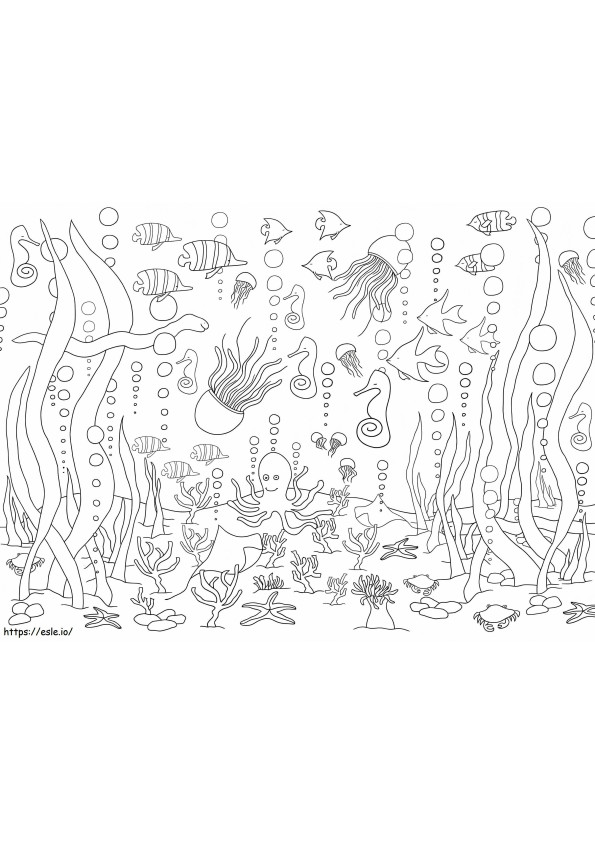Amazing Ocean Scene coloring page