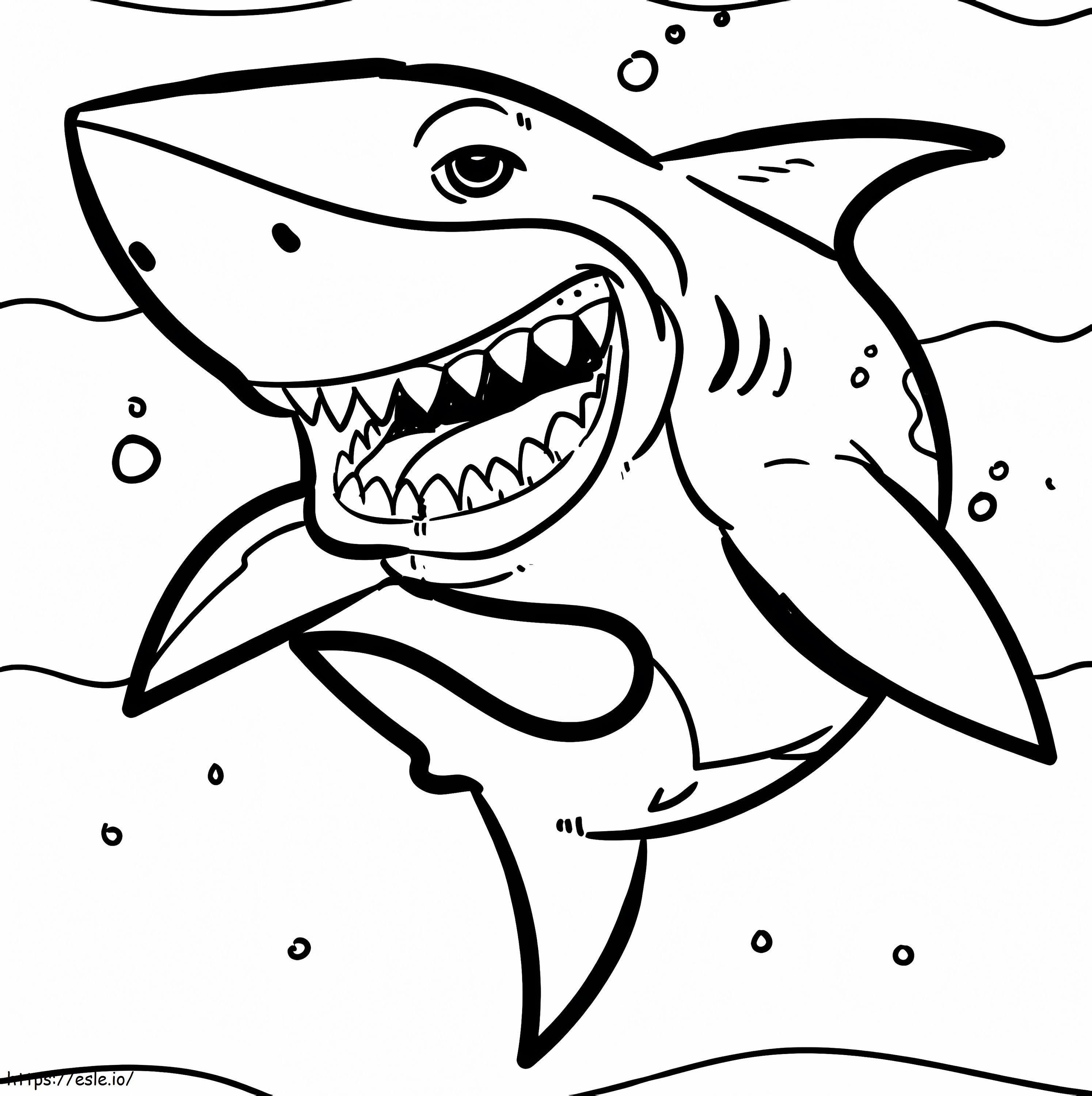 印刷可能なサメ ぬりえ - 塗り絵