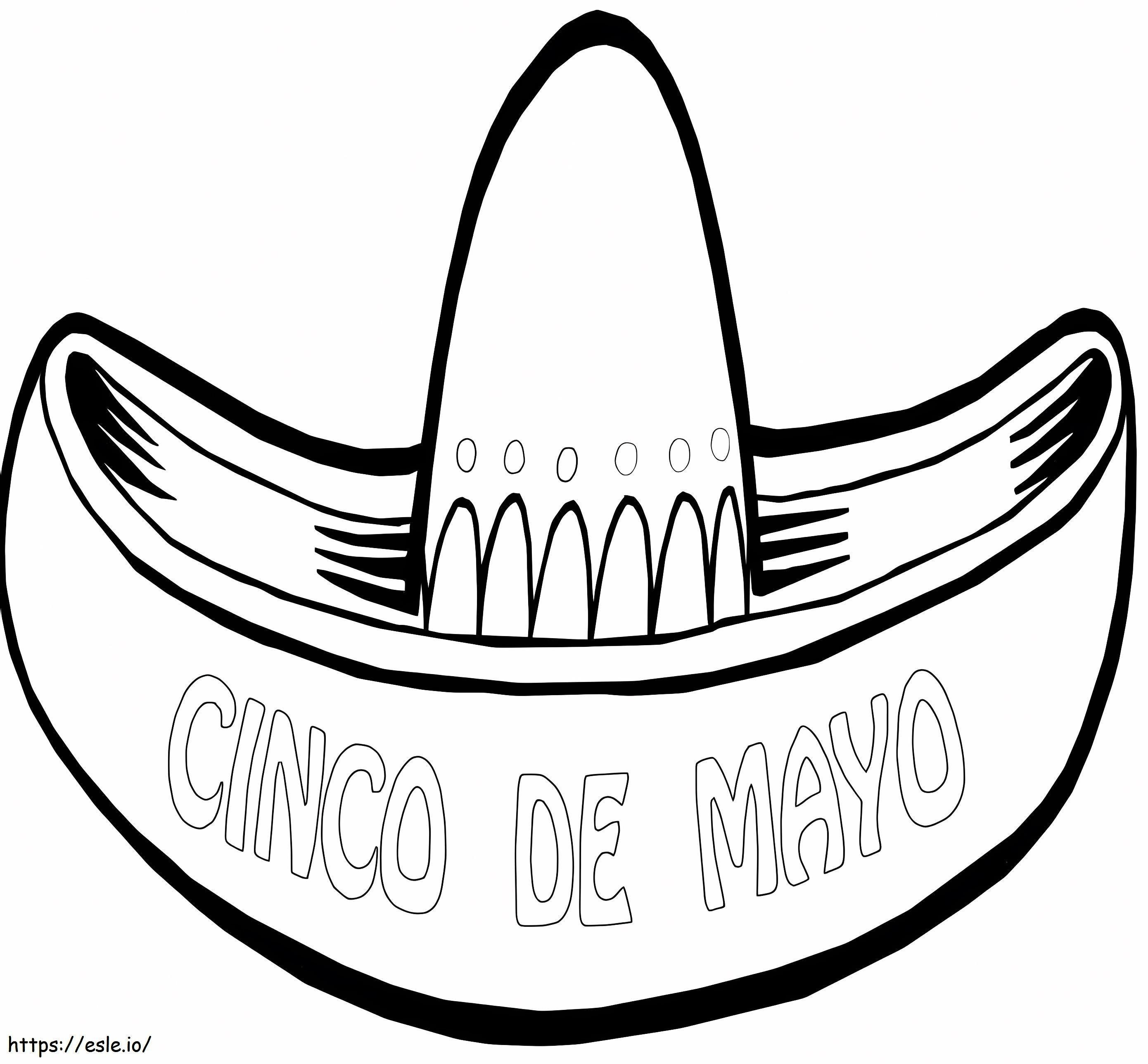Cinco De Mayo-hoed kleurplaat kleurplaat