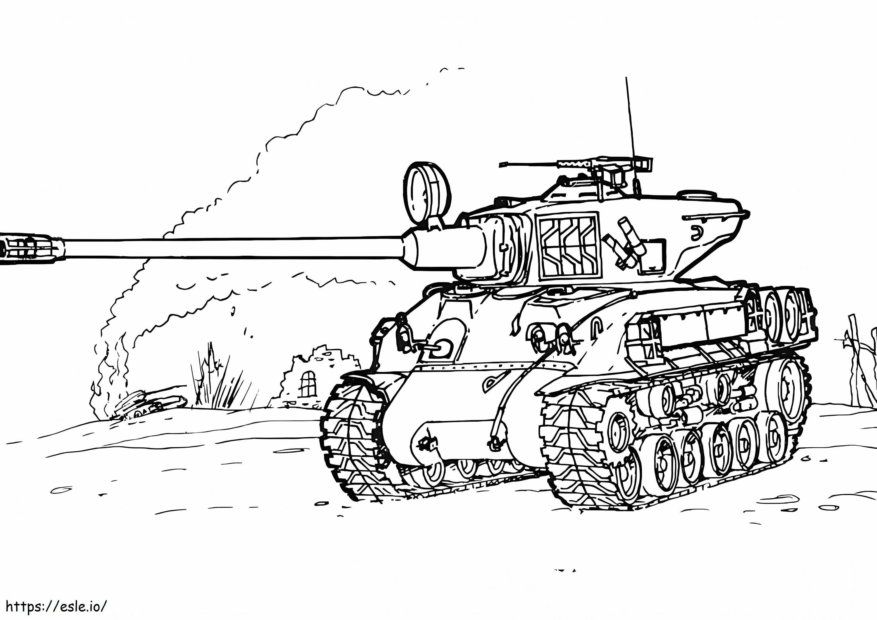 Sherman M 51 Tank coloring page