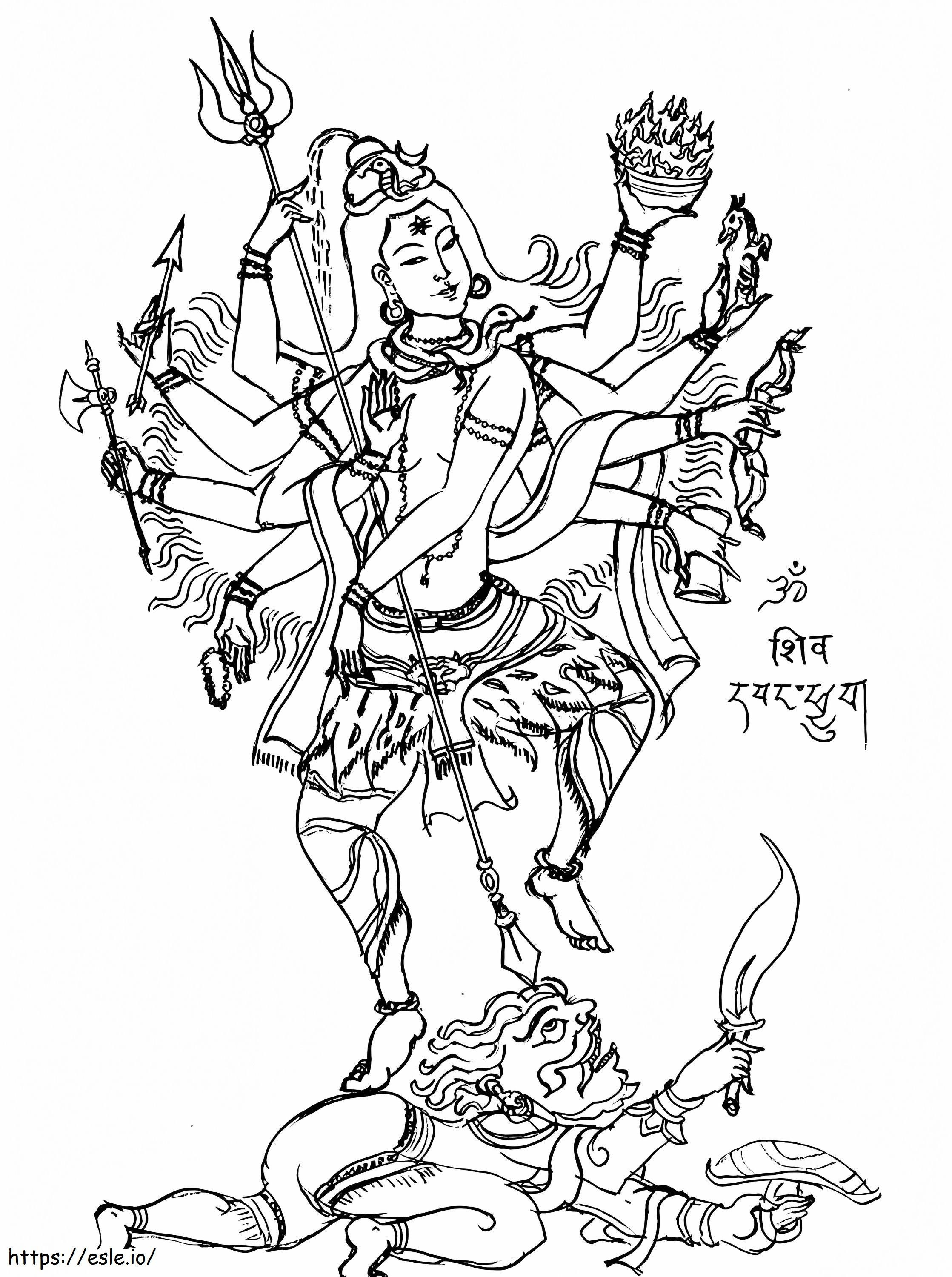 Lord Shiva 2 coloring page