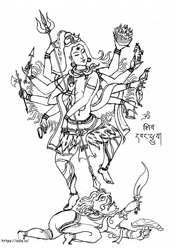 Heer Shiva 2 kleurplaat