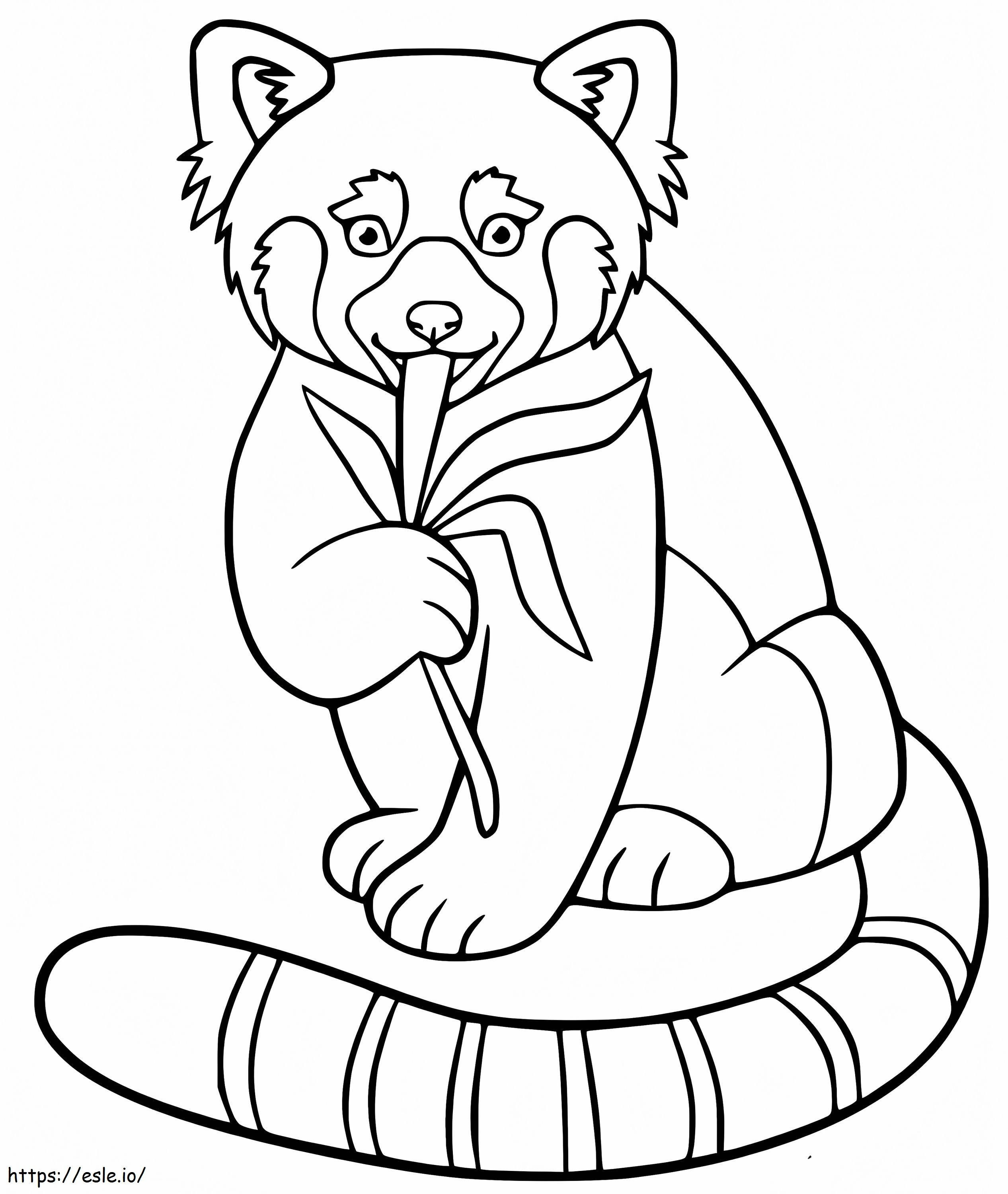 Coloriage Panda roux mangeant à imprimer dessin