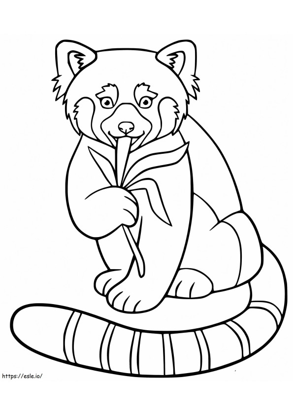 Coloriage Panda roux mangeant à imprimer dessin