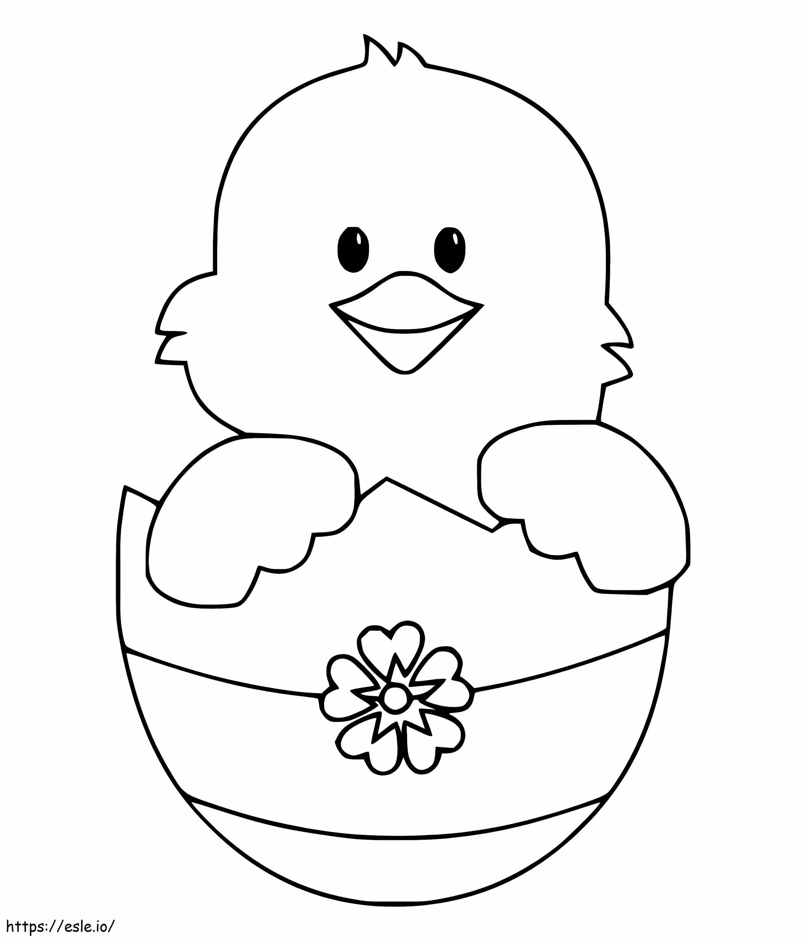 Cute Easter Chick coloring page