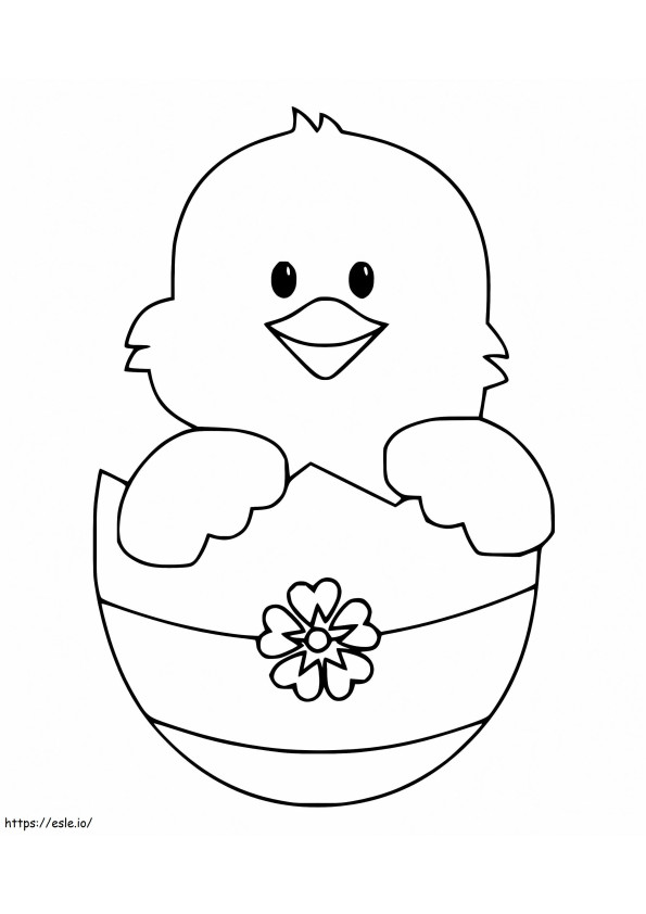 Cute Easter Chick coloring page