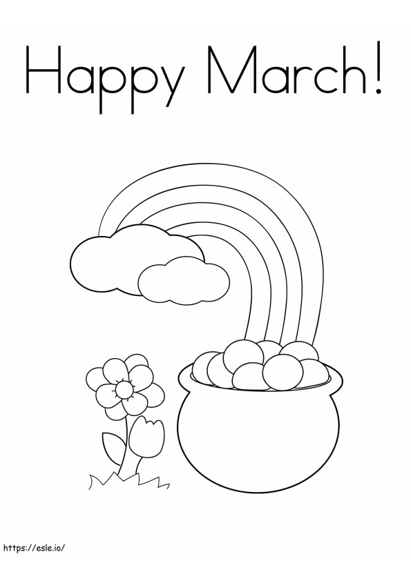 Happy March Coloring Page 1 coloring page