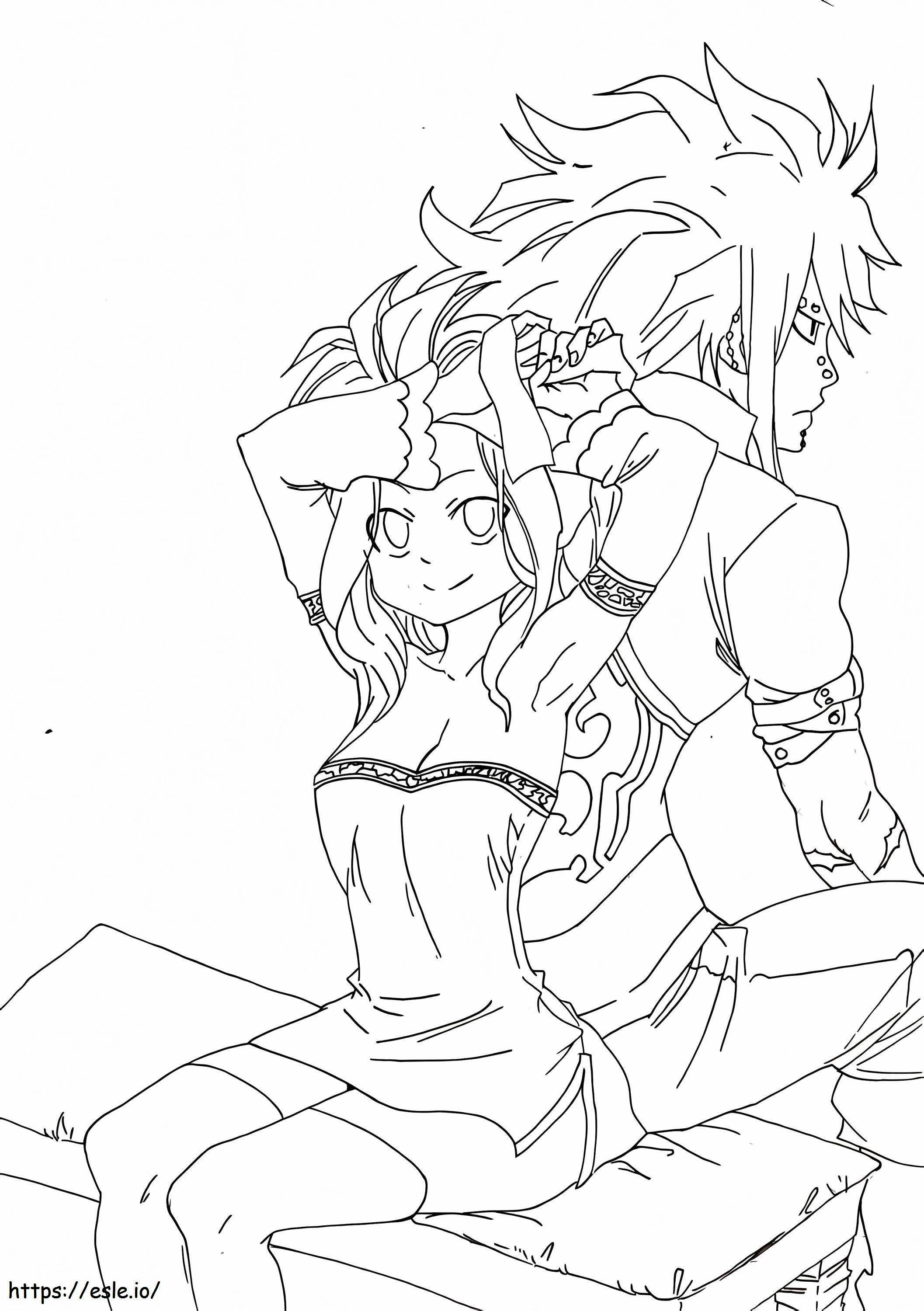Gajeel And Levy 2 Coloring Page - Free Printable