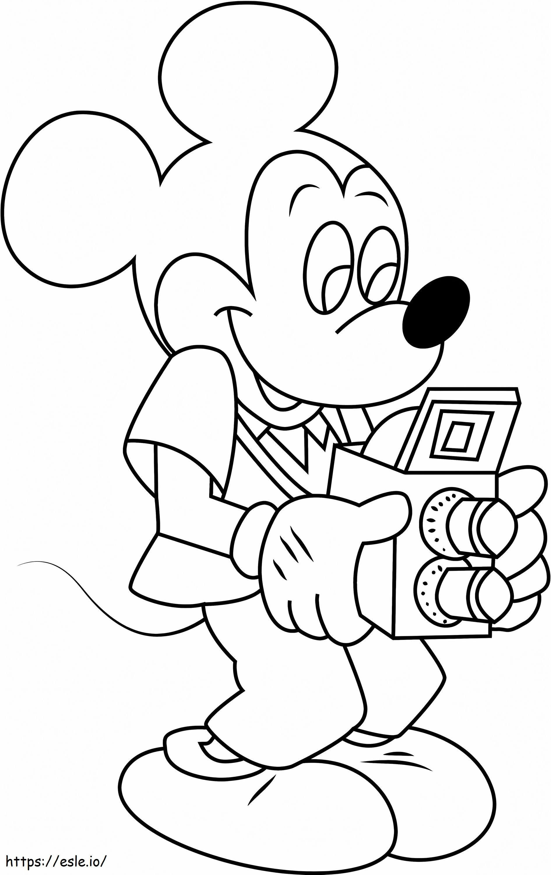 1530758312 Mickey Mouse Cu Camera4 de colorat