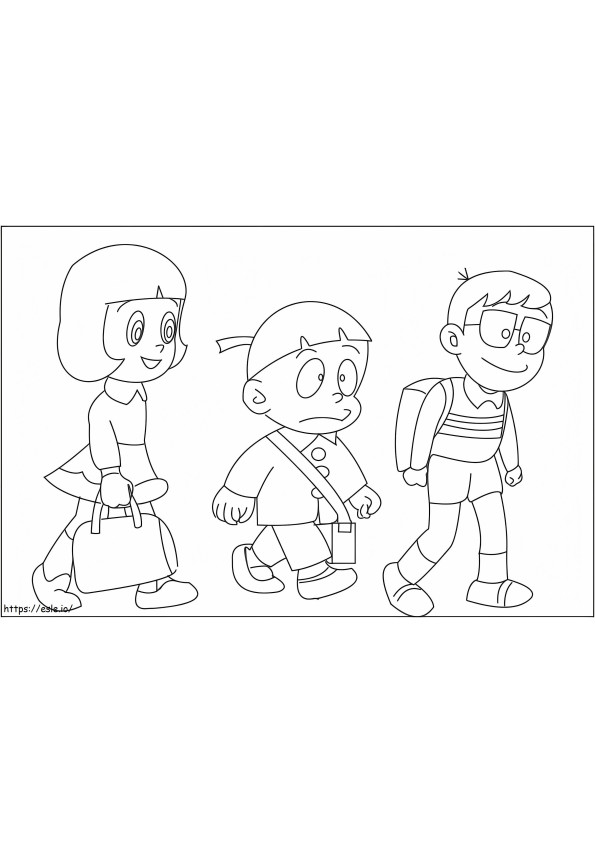 Coloriage Kenichi et ses amis à imprimer dessin