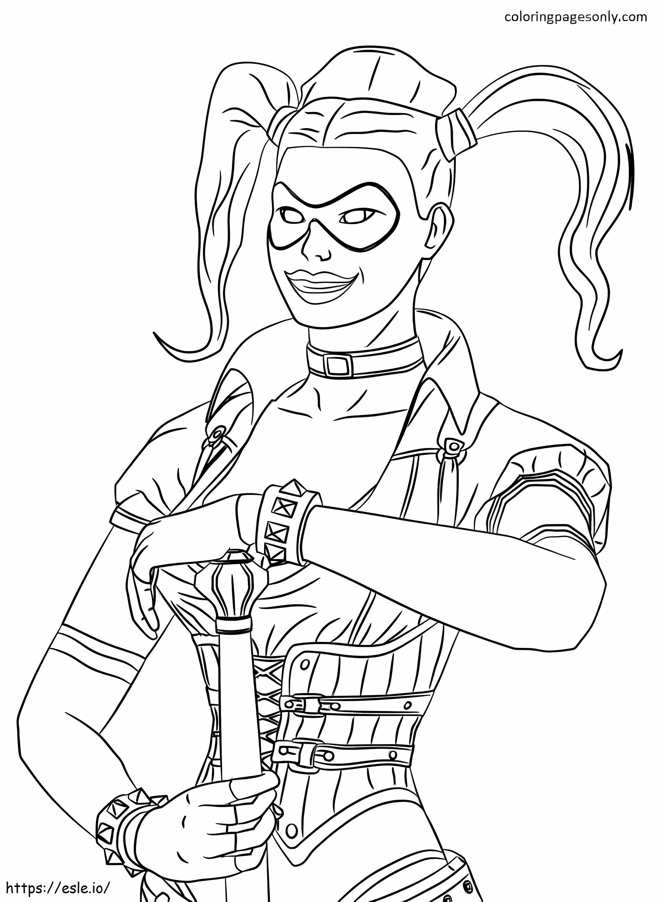Portretul Harley Quinn de colorat