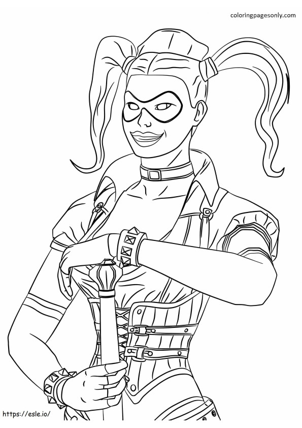 Coloriage Portrait d'Harley Quinn à imprimer dessin
