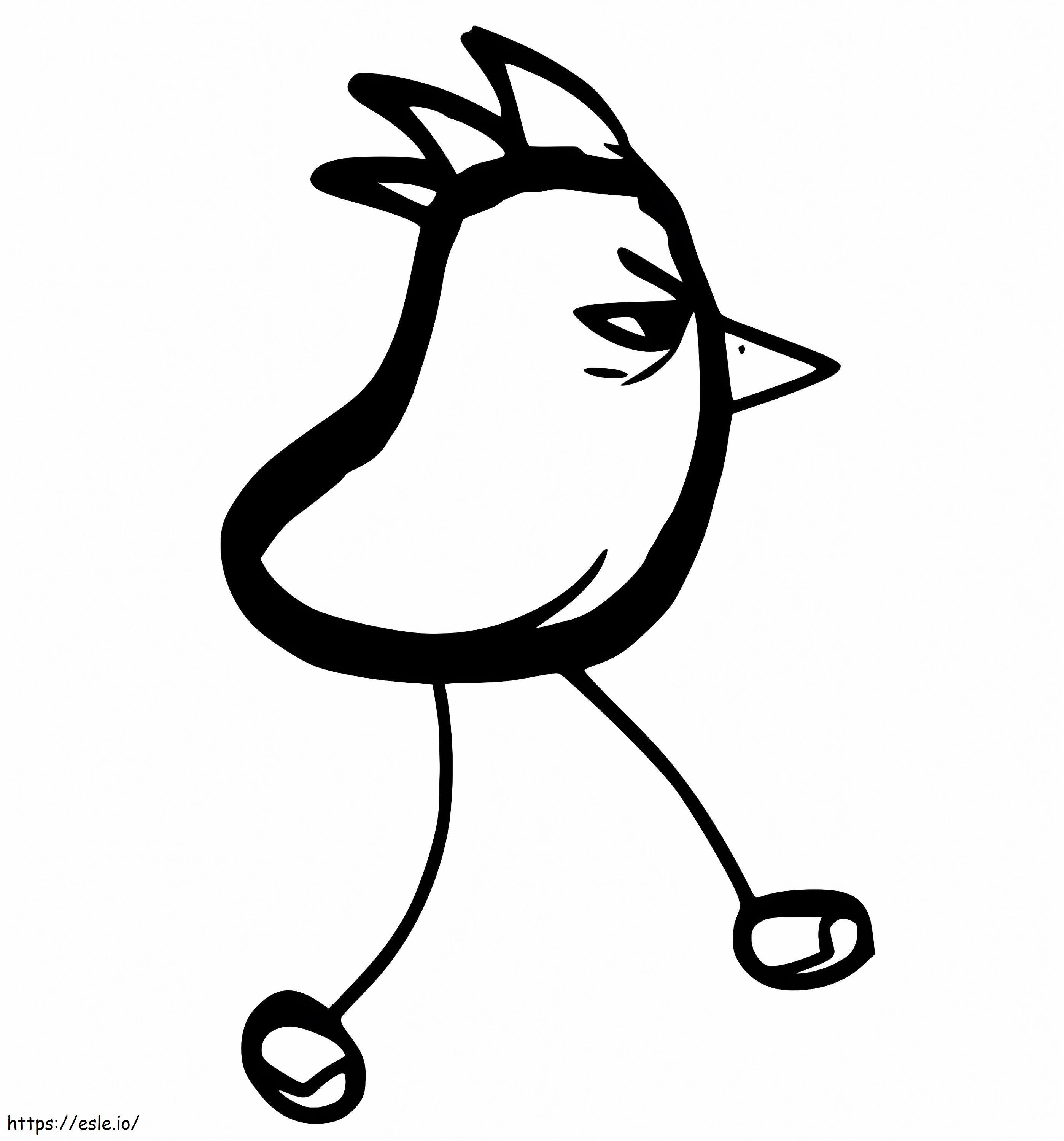 Pássaro mal-humorado andando para colorir
