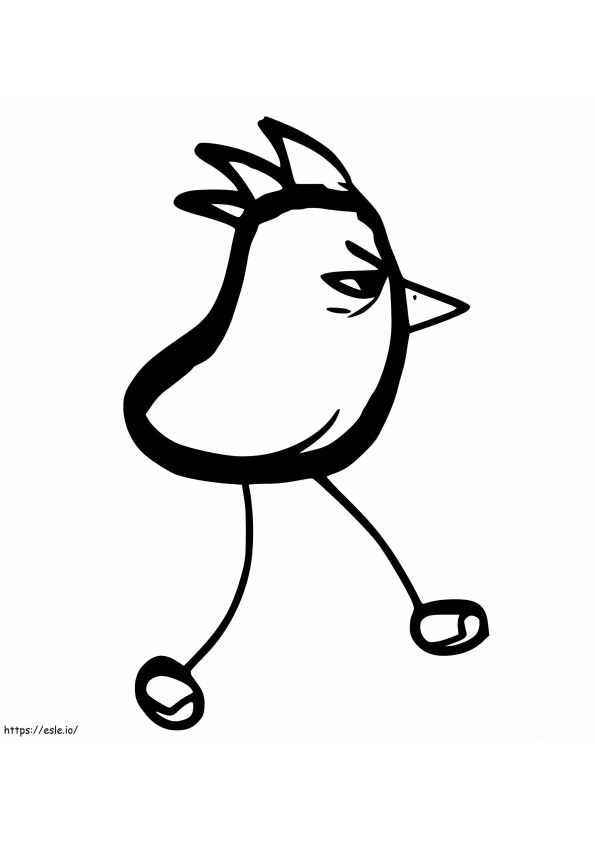 Grumpy Bird Walking coloring page