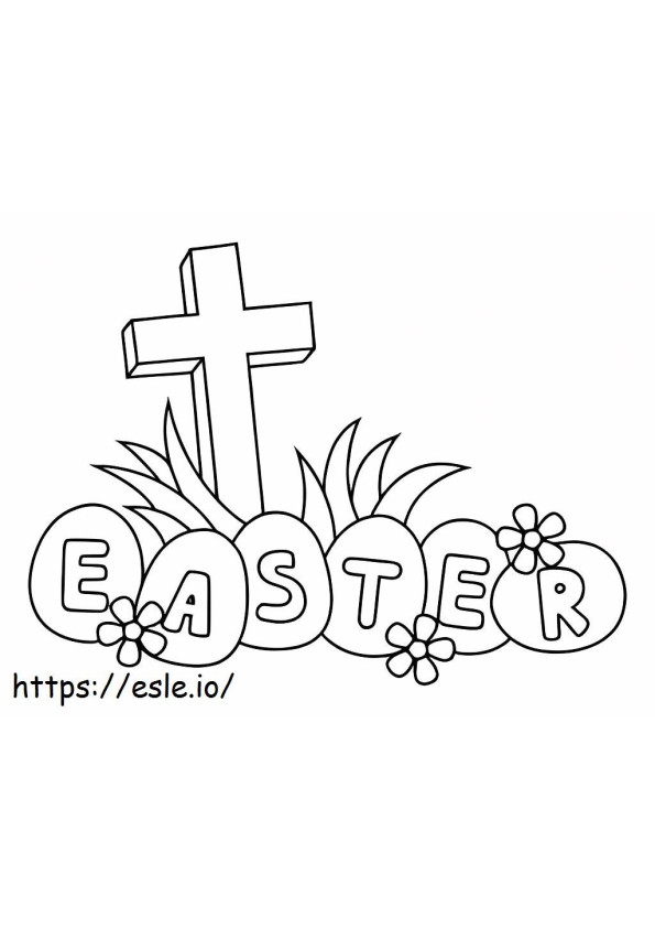 Cruz de Pascua para colorear