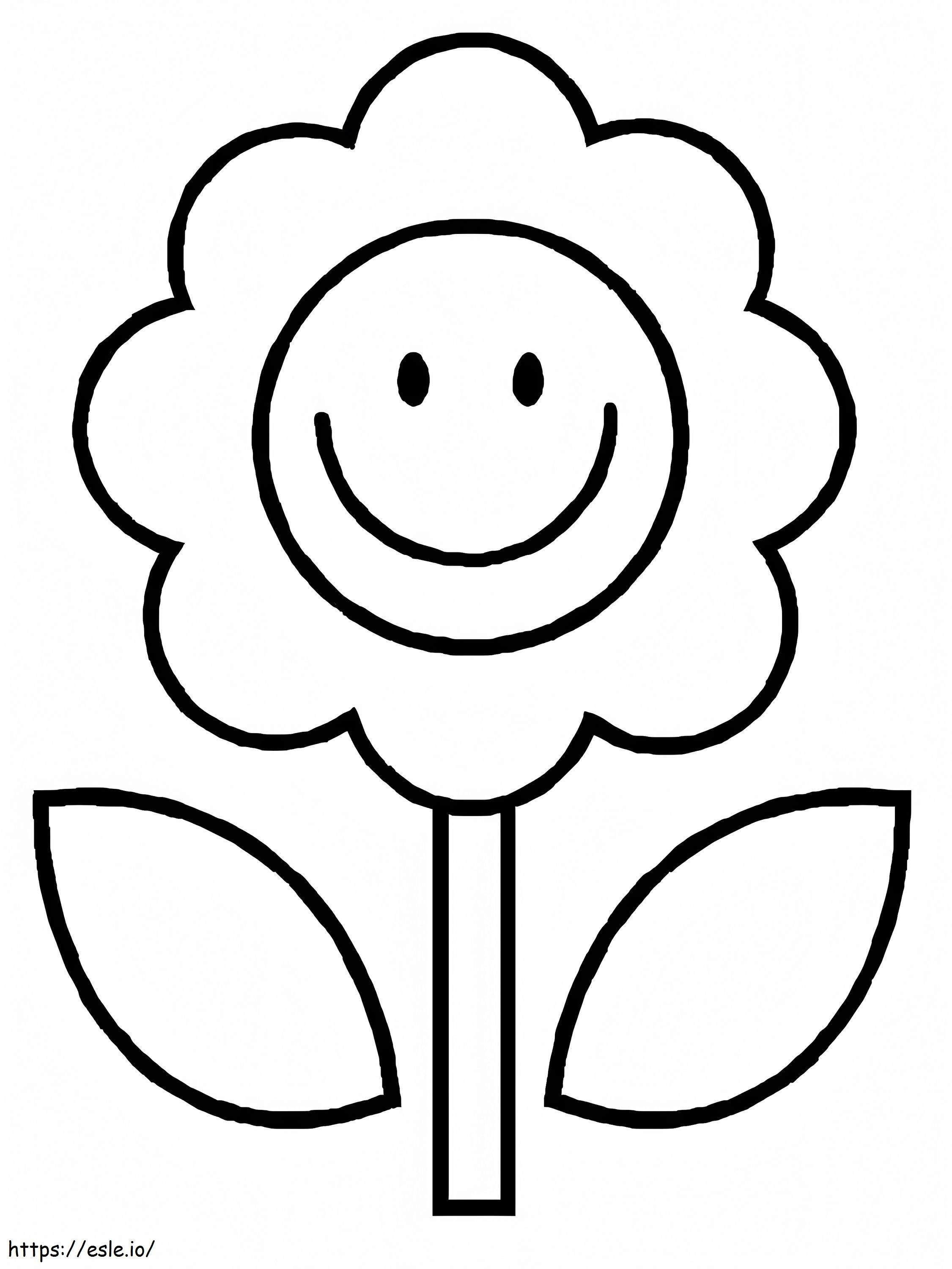 Coloriage Jolie fleur pour les enfants de 1 an à imprimer dessin