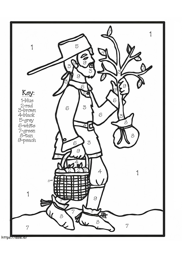 Cor Johnny Appleseed para colorir