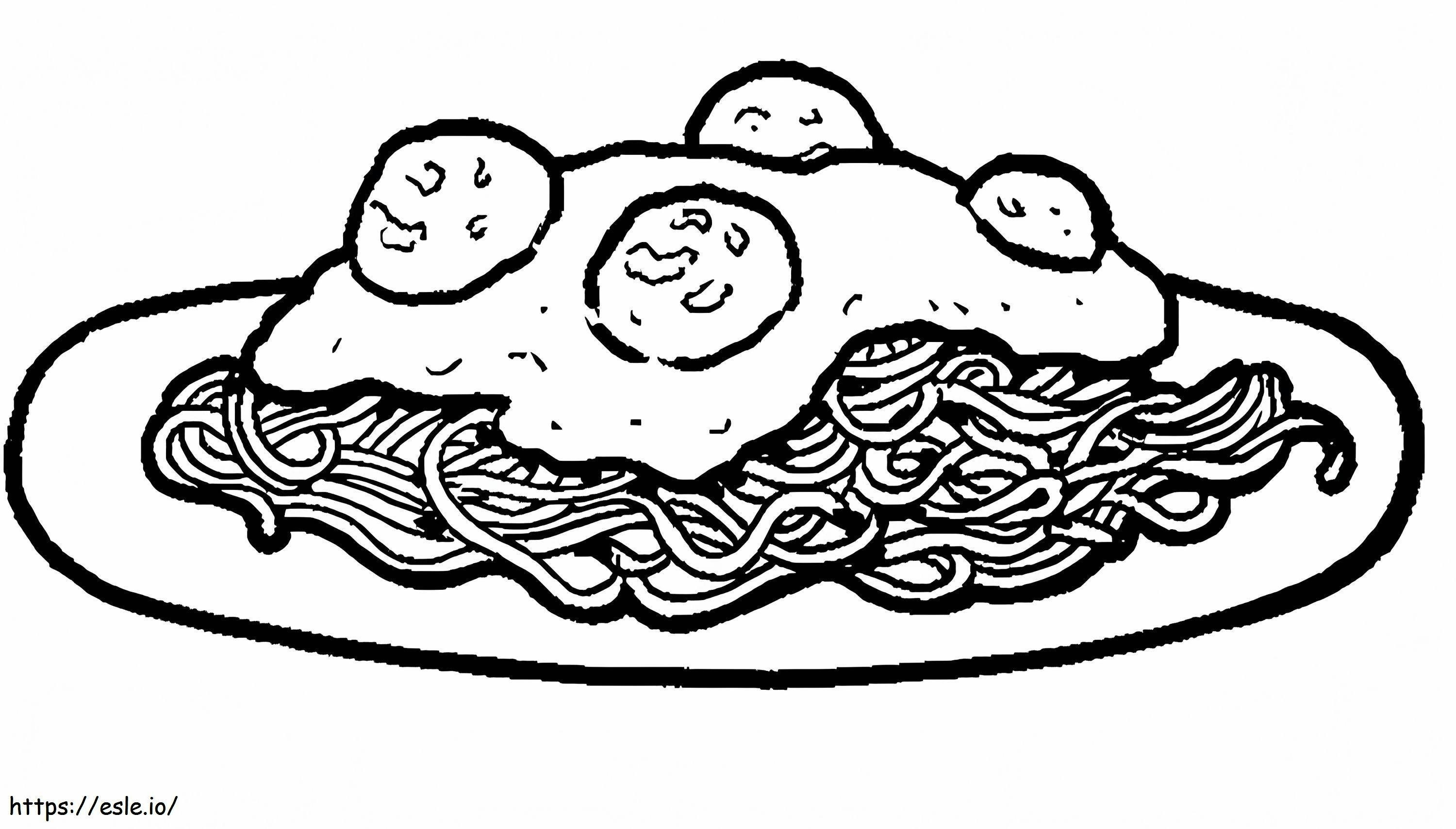 Pasta With 4 Eggs coloring page