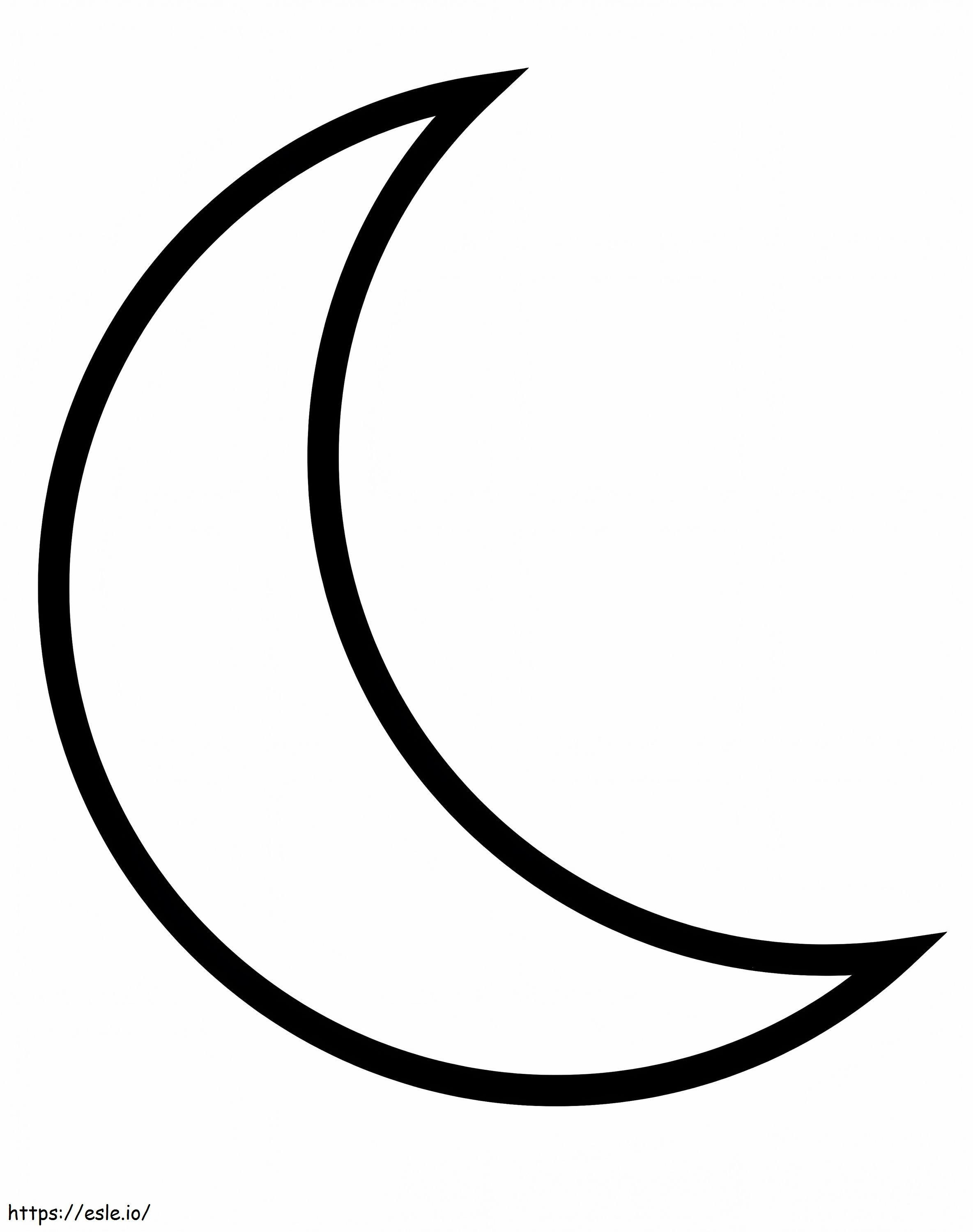 Easy Crescent Moon coloring page
