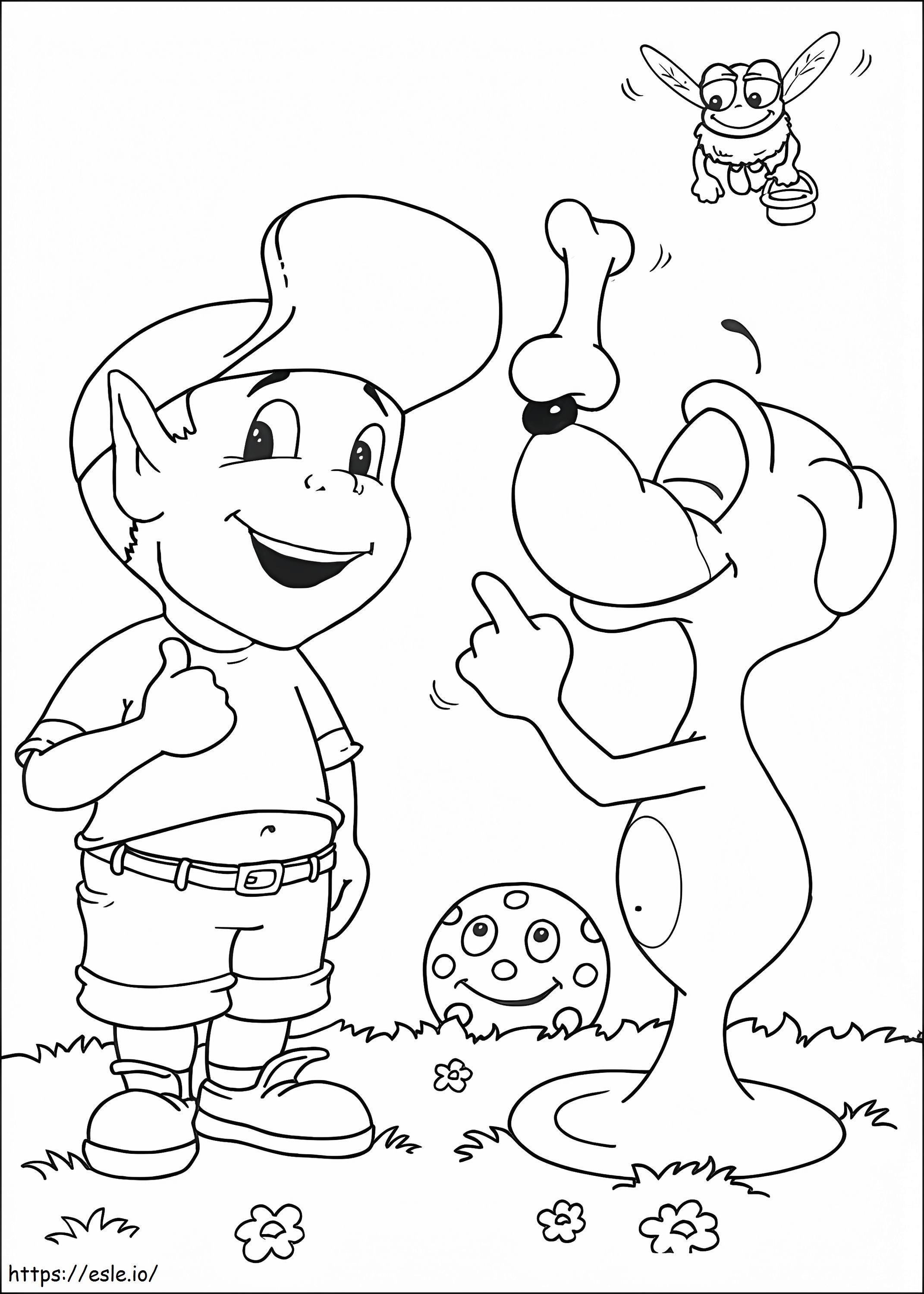 Happy Adiboo Coloring Page - Free Printable A4 Size