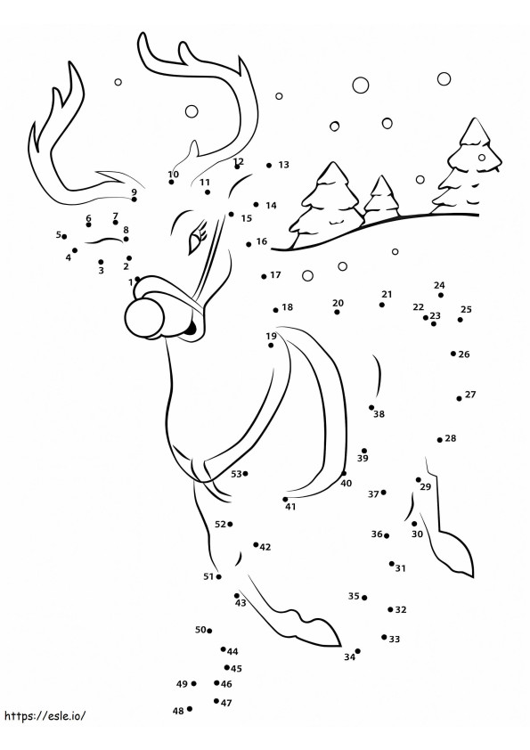 Christmas Reindeer Dot To Dots coloring page