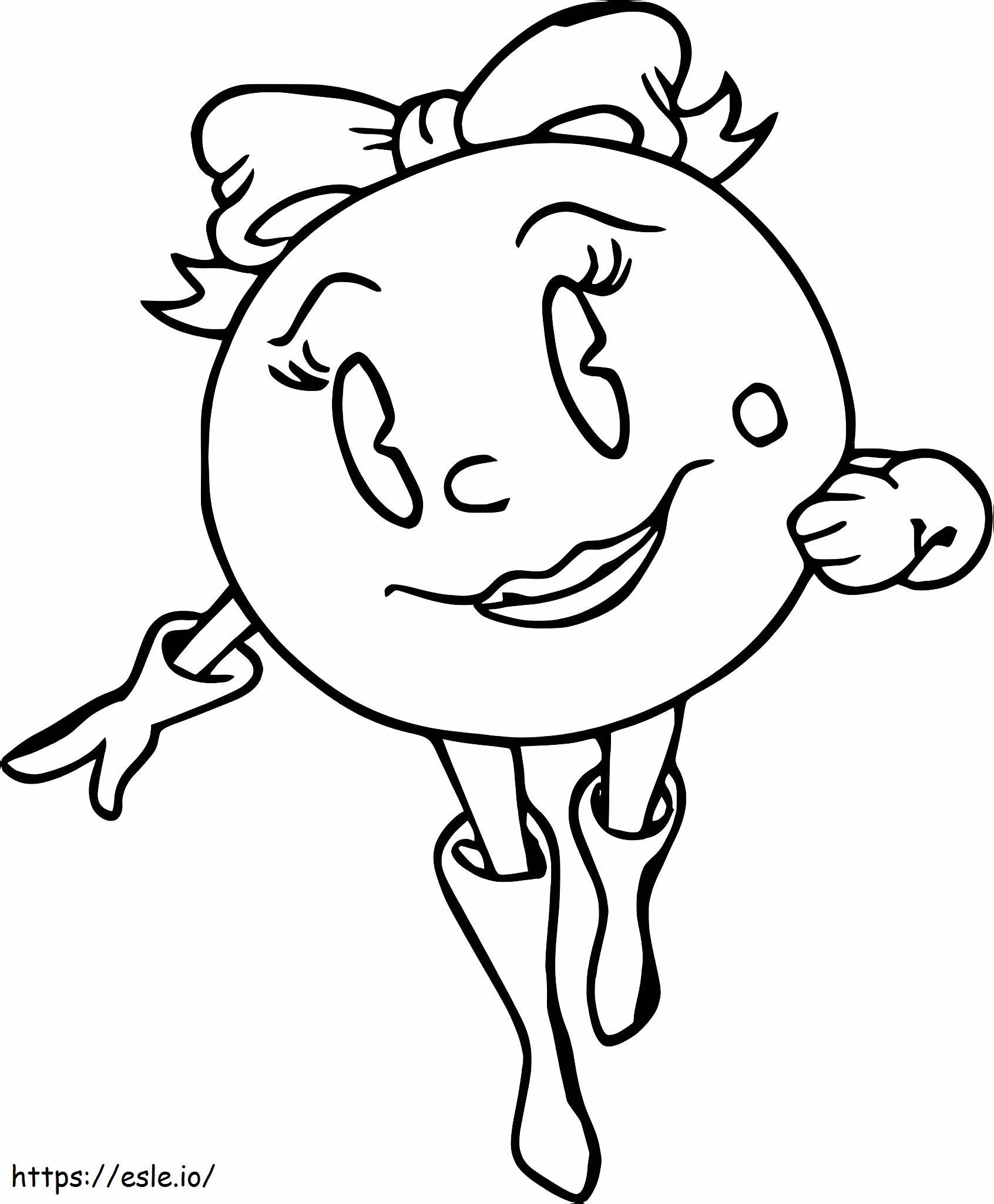 Mrs. Pacman Walking coloring page