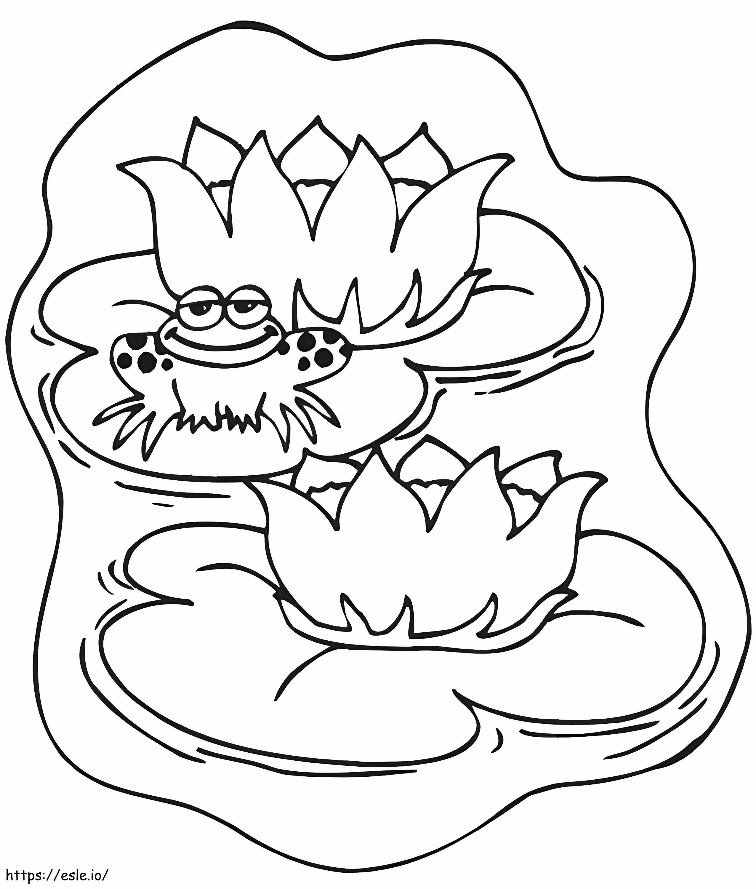 Frog And Lily Pad coloring page